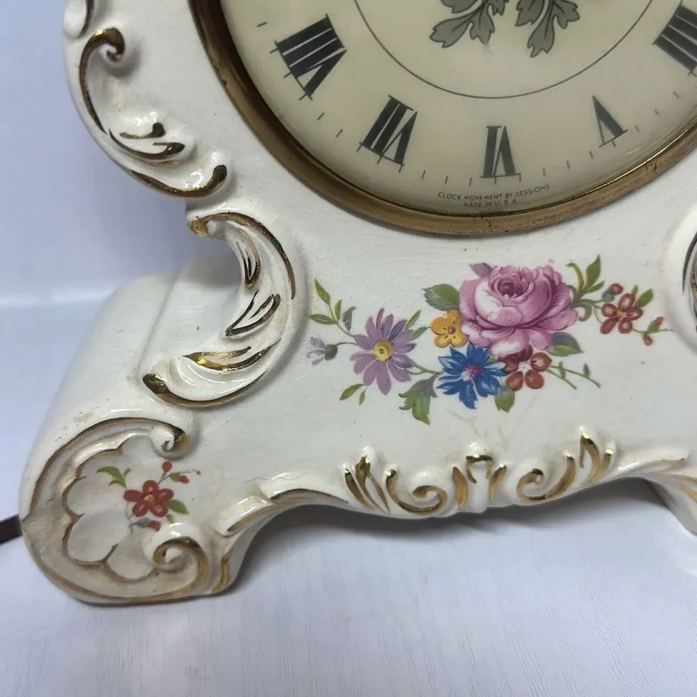 Vintage Bradley-Rogers Stafford China Electric Mantel Clock‎ Beautiful 9